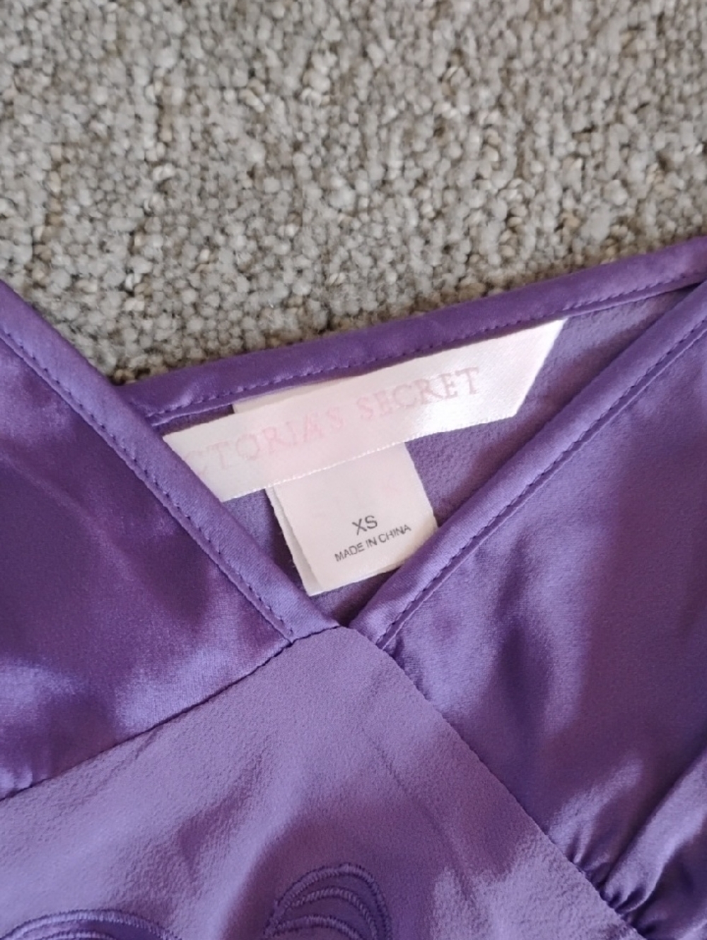 Victoria's Secret Purple Silk Chemise Top And Matching Pants